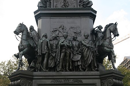 (left to right) Joachim Bernhard von Prittwitz, Hans Sigismund von Lestwitz, Prince Augustus William of Prussia, Heinrich Sigismund von der Heyde, Johann Dietrich von Hülsen