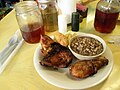 Image 12 Twice cooked chicken, potato salad, purple hull peas, corn bread, and iced tea (from Culture of Arkansas)