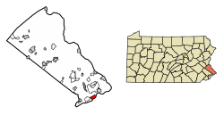 Location of Bristol Borough in Bucks County, Pennsylvania