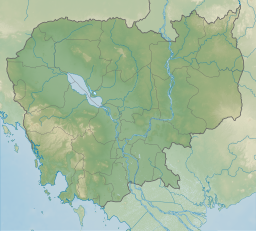 Location of West Baray in Cambodia.