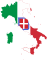Flag map of the Kingdom of Italy
