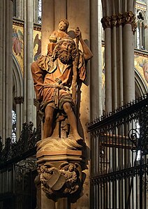 St. Christopher statue by Tilman van der Burch, c. 1470
