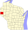 State map highlighting St. Croix County