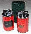 A pair of Vintage Carling Black Label Miniature Beer Can Cigarette Lighters