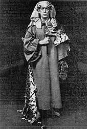 Crowley wearing the ceremonial garb of the Hermetic Order of the Golden Dawn, 1910