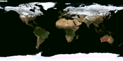 ☎∈ Animation of seasonal differences especially snow cover through the year.
