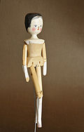Peg wooden doll from Val Gardena, late 19th century