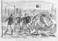 Image 15From 1866 to 1883, the laws provided for a tape between the goalposts (from Laws of the Game (association football))