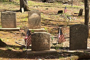 Graves in the cemetery