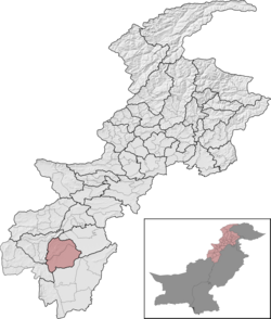 Tak District (red) in Khyber Pakhtunkhwa