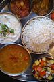 South Indian thali with side-dishes for rice