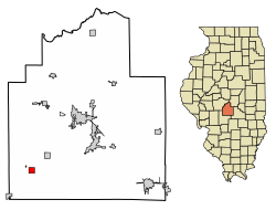 Location of Morrisonville in Christian County, Illinois.