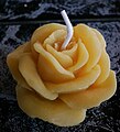 Rose-shaped candle