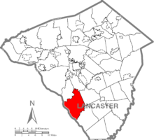 Map of Lancaster County, Pennsylvania highlighting Martic Township