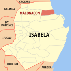 Map of Isabela with Maconacon highlighted