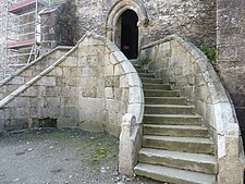 The stairway leading up to the north door