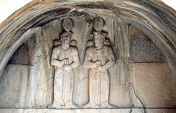 Relief of Shapur III (left) and Shapur II (right).[33]