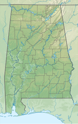 Location of Jordan Lake in Alabama, USA.