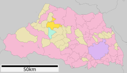 Location of Yorii in Saitama Prefecture