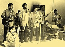 Jazz- and reggaeconsert in the street in Spanish Town, Jamaica(1979)