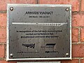 Arnside Viaduct - memorial plaque to the project with construction dates