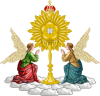 Mariavite emblem composed of two angels and a monstrance
