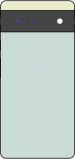 Diagram of a Pixel 6 smartphone in green.