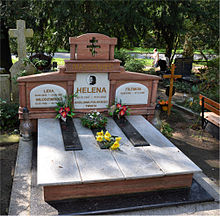 Helena Majdaniec tombstone on Central Cemetery in Szczecin, Poland