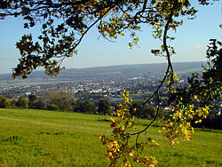 A view over the town in autumn
