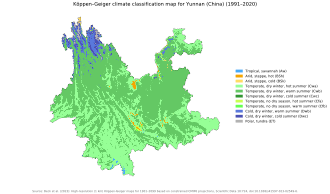 Köppen–Geiger climate classification map for Yunnan