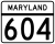 Maryland Route 604 marker