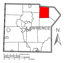 Location of Washington Township in Lawrence County