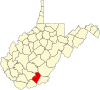 State map highlighting Summers County