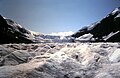 An icefall on Athabasca Glacier, Columbia Icefield, Jasper National Park, Alberta.