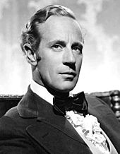 Portrait of Leslie Howard, a British actor in tux and bowtie