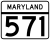 Maryland Route 571 marker