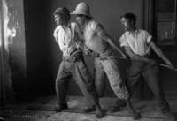 Men Pulling a Rope. c. 1925. Gismondi Studio Archive, La Paz