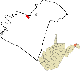 Location in Morgan County and the state of West Virginia.