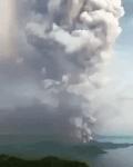 Taal Volcano erupting