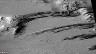 Dunes and dust devil tracks in Galle crater, as seen by CTX camera.