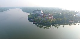 Aerial view of the Ashtamudi lake