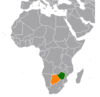 Location map for Botswana and Zimbabwe.