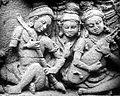Borobudur, 9th century C.E. Stone relief showing girls playing stick zither and lute.
