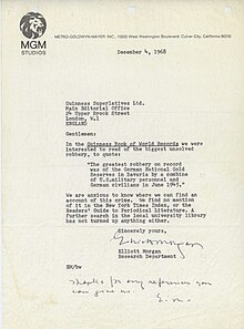 Elliott Morgan's letter to the Guinness Book of World Records