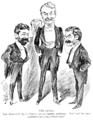 Image 148Gilbert and Sullivan with Richard D'Oyly Carte, in a sketch by Alfred Bryan for The Entr'acte (from Portal:Theatre/Additional featured pictures)