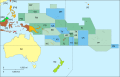 Map of Oceania, with ISO 3166-1 country and territory codes (with Asian countries codes)
