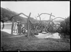 Rustic bridge at Ross Reservoir 1925