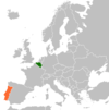 Location map for Belgium and Portugal.