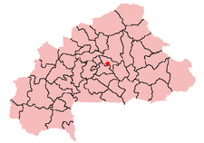 Location of Ziniaré in Burkina Faso