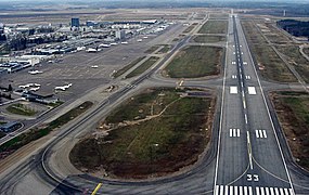 Helsinki Airport, aerial view from runway 33